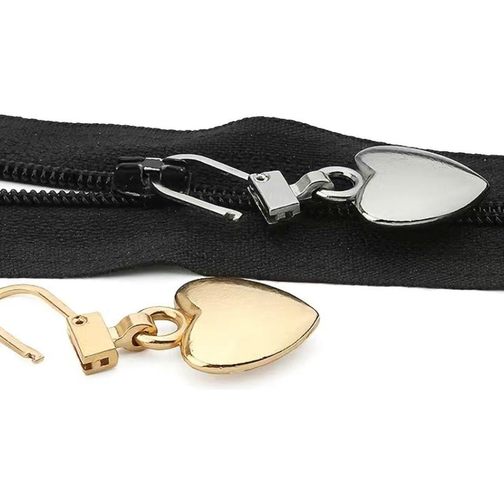 Brass Heart Clip on Zipper Pull Replacement Repair Kit - Jean Pool