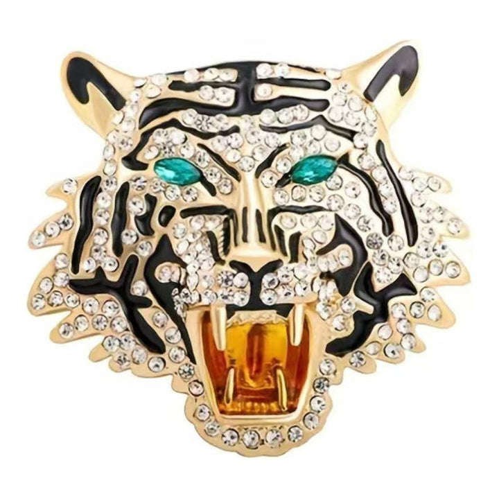 Large Tiger Head Brooch - Jean Pool