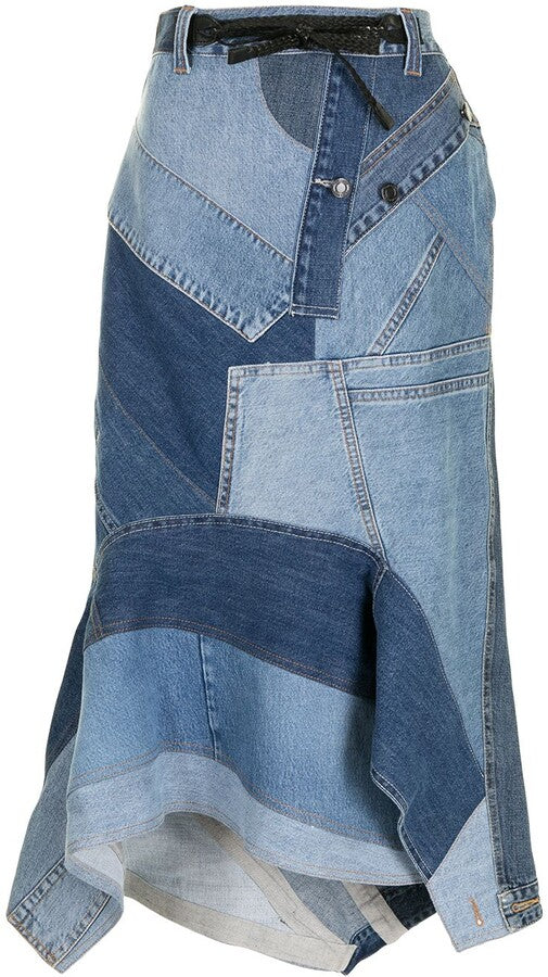 NWT- Tom Ford Patchwork Denim Skirt RRP $4990 - Size 36 or S