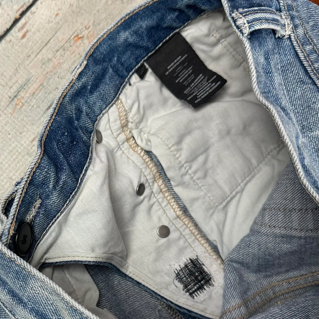 Helmut Lang USA Distressed Crossover Denim Maxi Skirt - Size 26