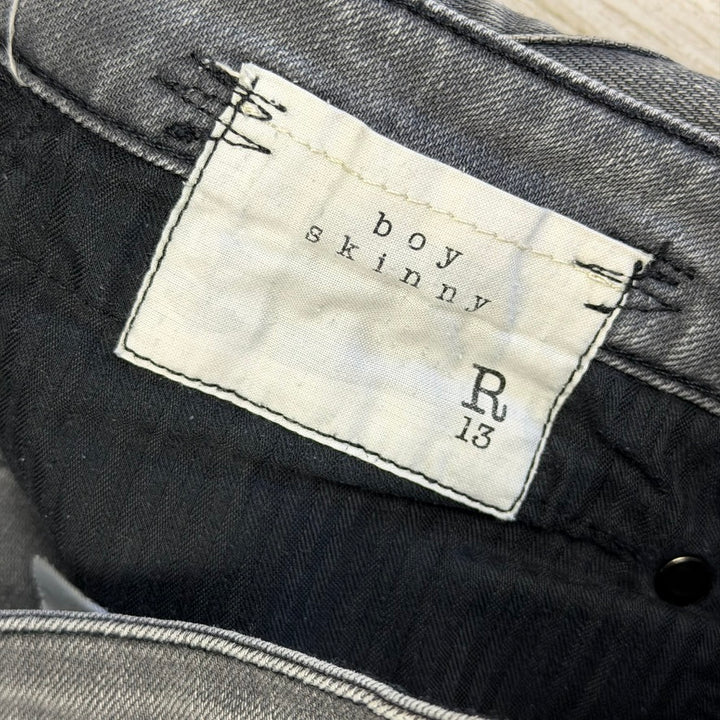 R13 Made in Italy 'Boy Skinny' Washed Black Jeans- Size 28