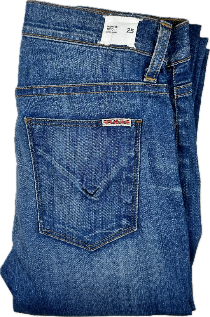 Hudson USA 'Nico' Mid Rise Skinny Distressed Jeans - Size 25 - Jean Pool