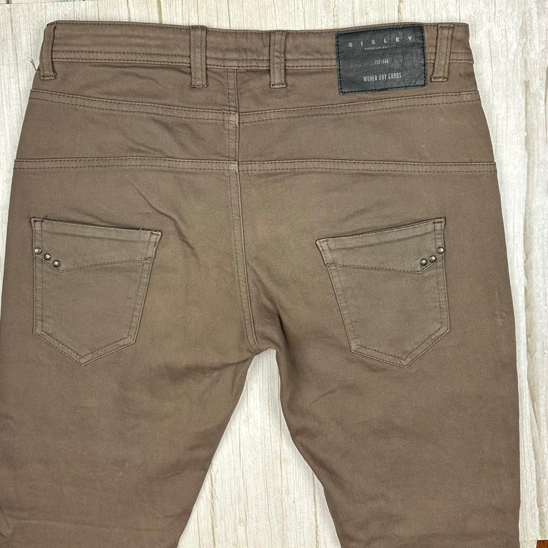 Sisley Khaki Low Slung Boyfriend Jeans -Size 27"