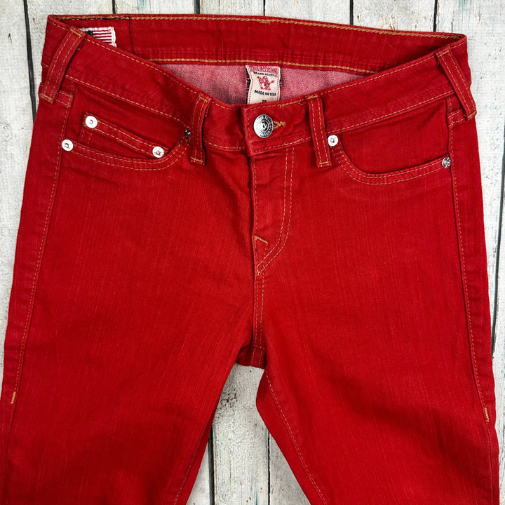 True Religion 'Halle' Red Skinny Jeans- Size 28 - Jean Pool