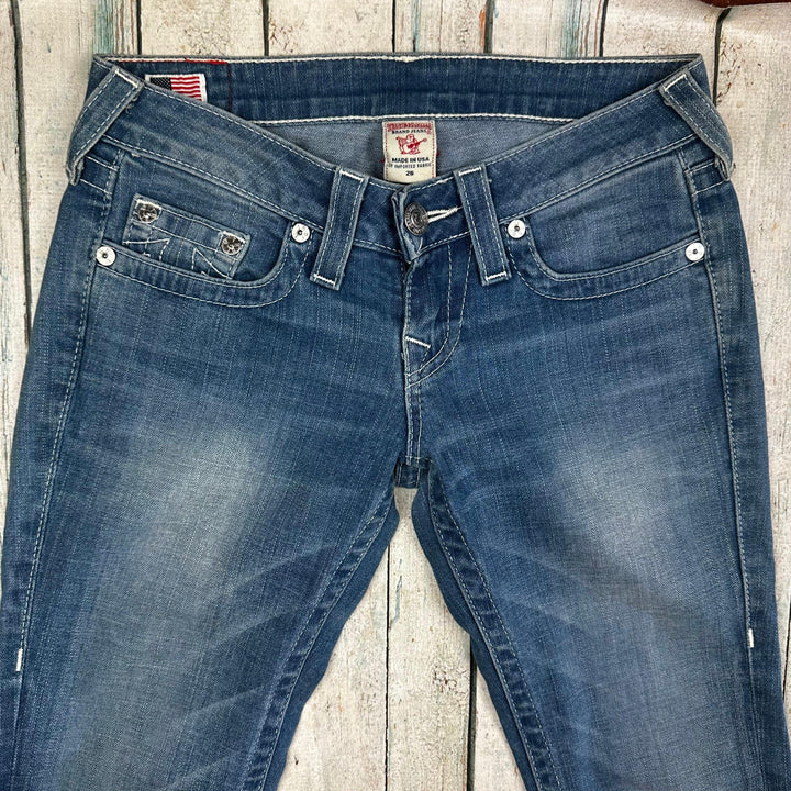 True Religion 'Johnny' Low Rise Straight Leg Jeans- Size 26 - Jean Pool