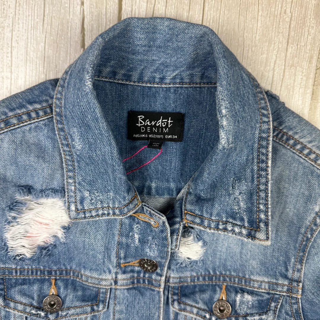 Bardot Ladies Distressed Denim Shacket - Size 6