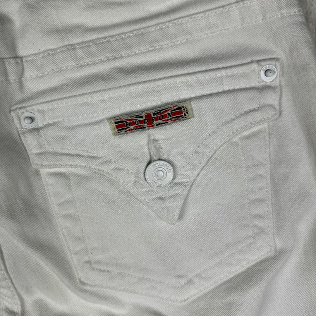 Hudson USA  White Bootflare Flap Pocket Jeans - Size 27