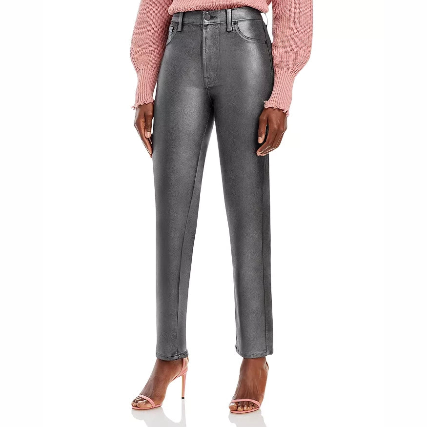 NWT- 7 for all Mankind 'High Waist Straight' Pewter Jeans Size- 24"