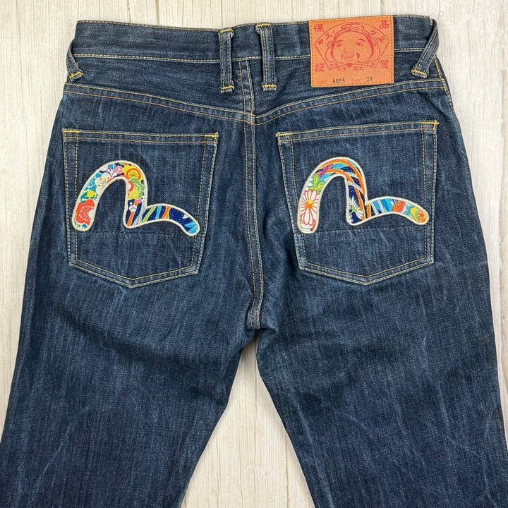 Evisu Japan Ladies Logo Pocket Lo Rise Bootflare Jeans - Size 29