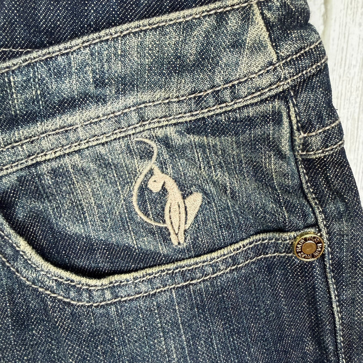 NEW- Baby Phat  Distressed Denim Straight Leg Jeans- US Size 18