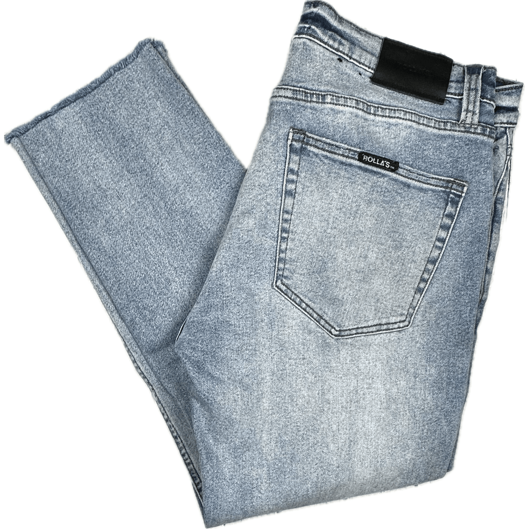 ROLLAS Mens 'Stinger' Stretch Skinny fit Crop Jeans - Size 34/32 - Jean Pool