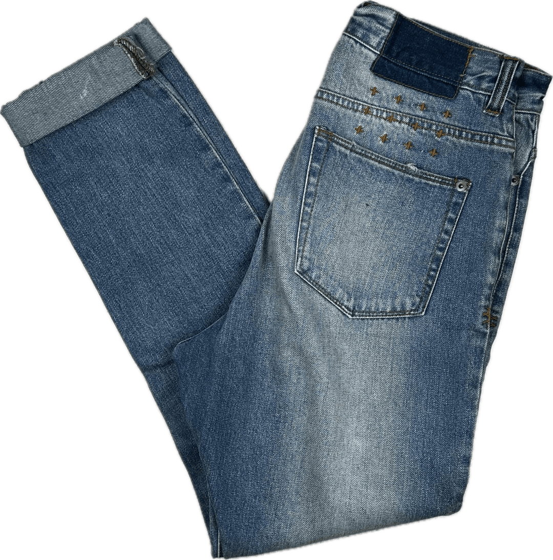 Ksubi 'Pointer' Tapered Leg in Lifetime Blue Wash Jeans- Size 25