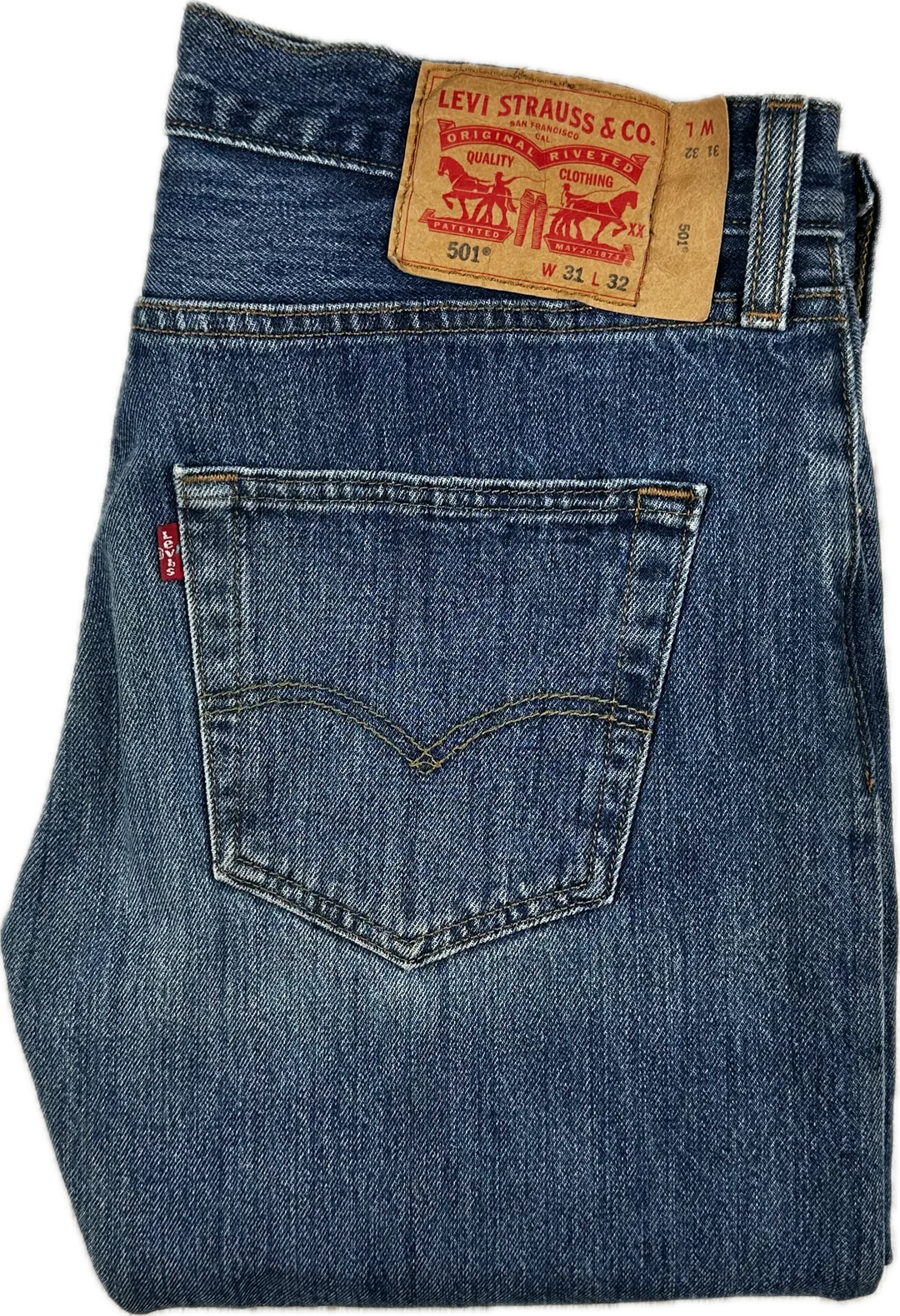 Levis 501 Mens Button Fly Denim Jeans - Size 31/32