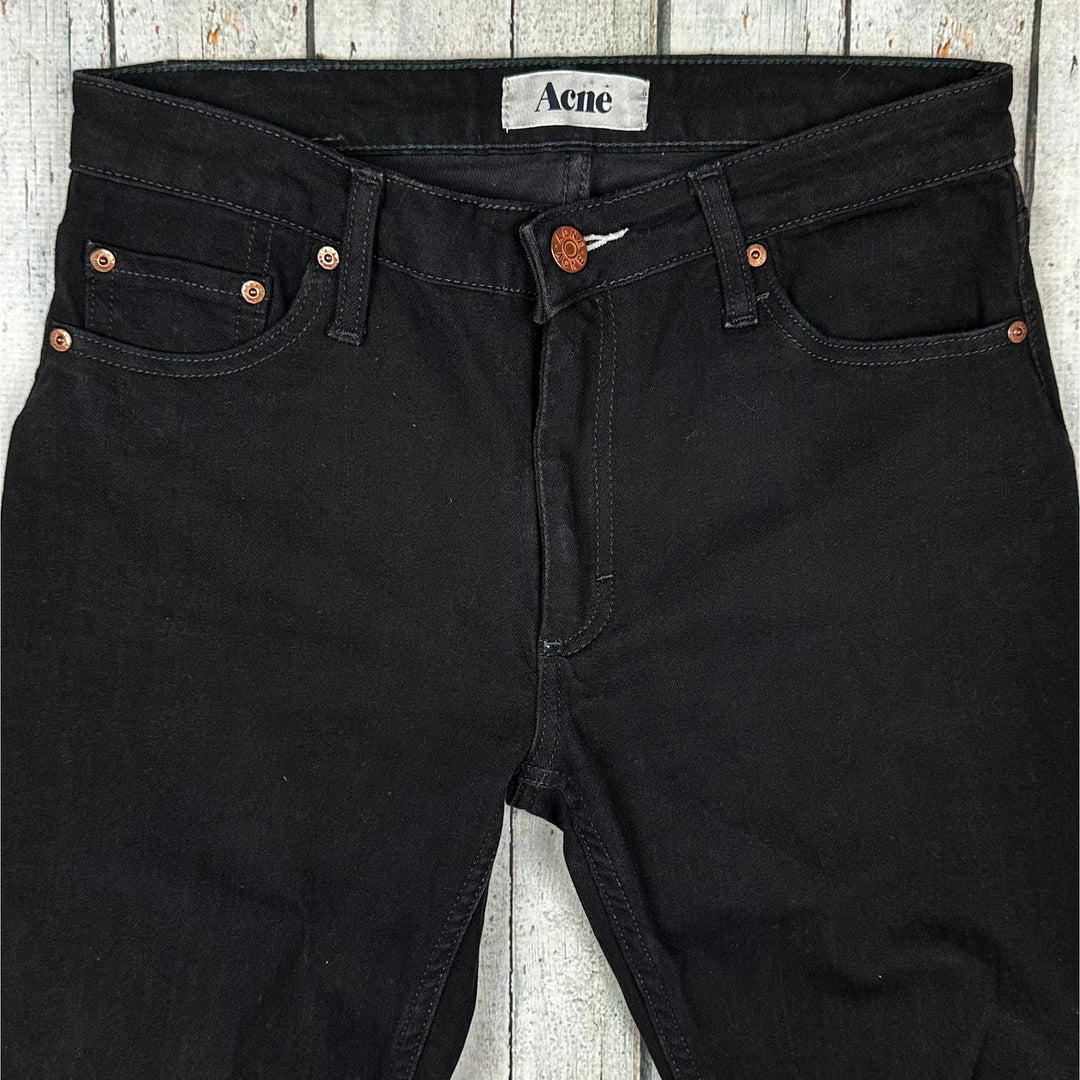 Acne Ladies 'Flex Wet Black' Slim Fit Jeans - Size 29S - Jean Pool