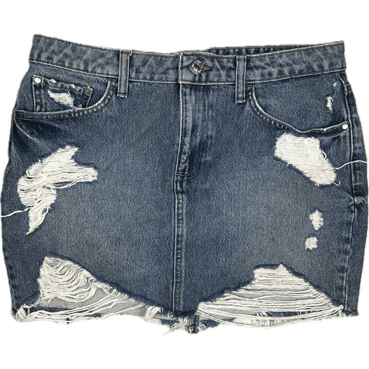 Guess Jeans Distressed Denim Mini Skirt - Size M - Jean Pool