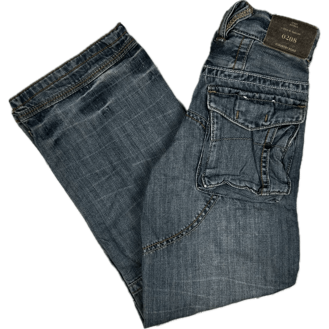 Country Road Boys Wide Straight Leg Denim Jeans -Size 7Y - Jean Pool