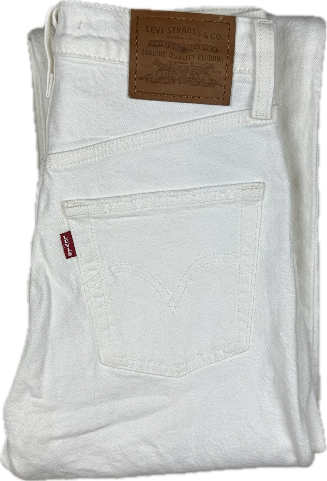 Levis Ladies ‘Ribcage Straight Ankle’ White Jeans  - Size 24