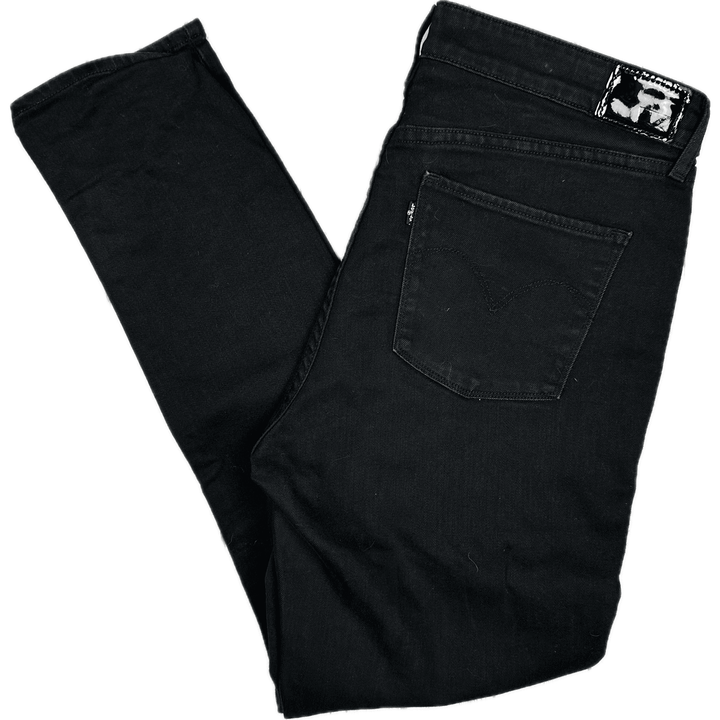 Levis Ladies ' High Rise Skinny' Black Jeans - Size 32 - Jean Pool