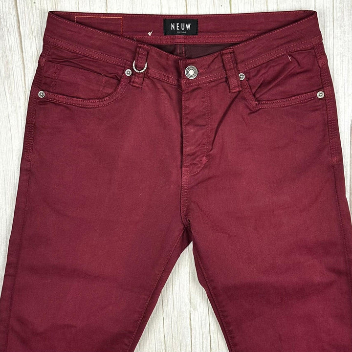 NEUW Mens 'IGGY Skinny' Burgundy Jeans - Size 30/32