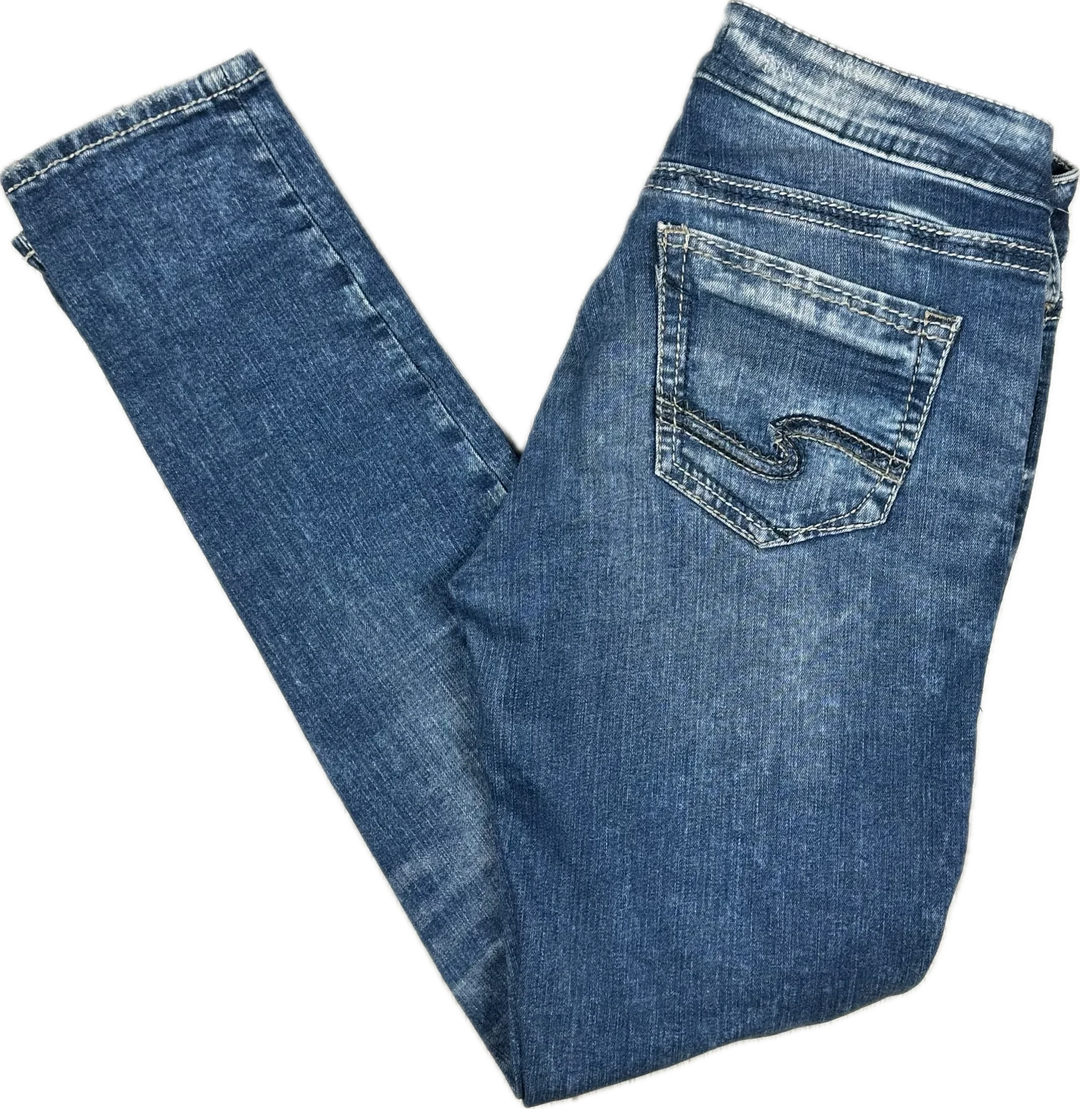 Silver Jeans 'Girlfriend' Mid Rise Distress Jeans- Size 27