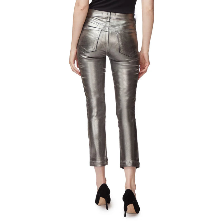 J Brand Silver Silver Galactic  'Ruby' High Rise Crop Cigarette