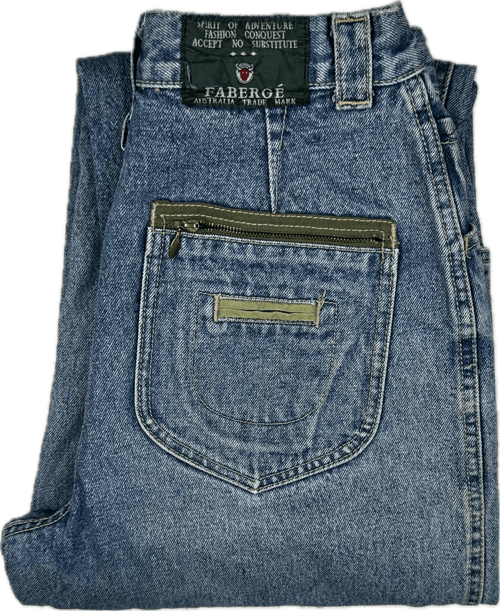 Fabergé Vintage 1980's High Waist Baggies Jeans- Suit Size 8/9