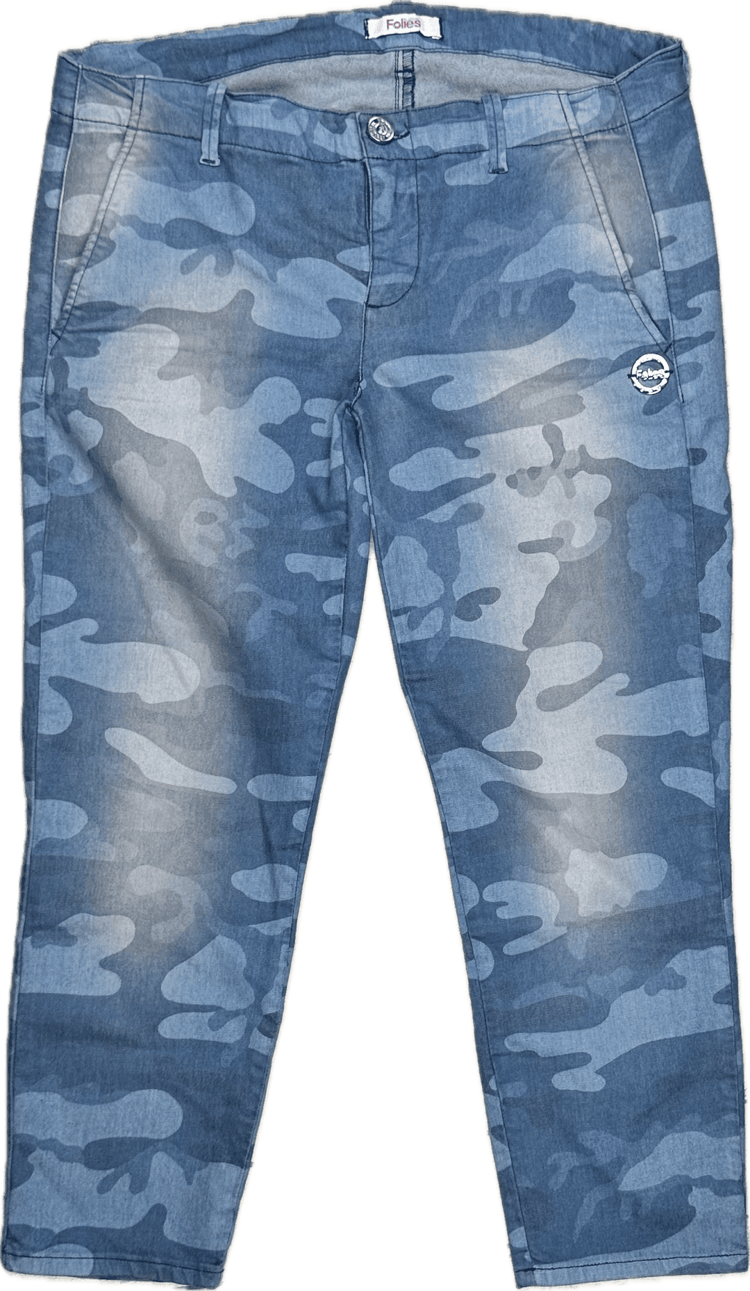 Blugirl Folies Blue Camouflage Print Capri Pants -Size 32 - Jean Pool