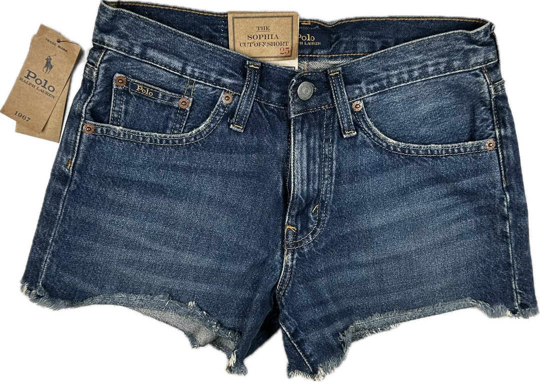 NWT- Ralph Lauren Polo 'The Sofia' Cut Off Shorts -Size 25