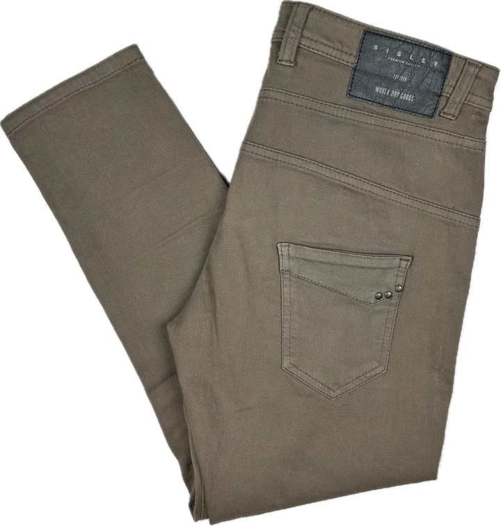 Sisley Khaki Low Slung Boyfriend Jeans -Size 27"