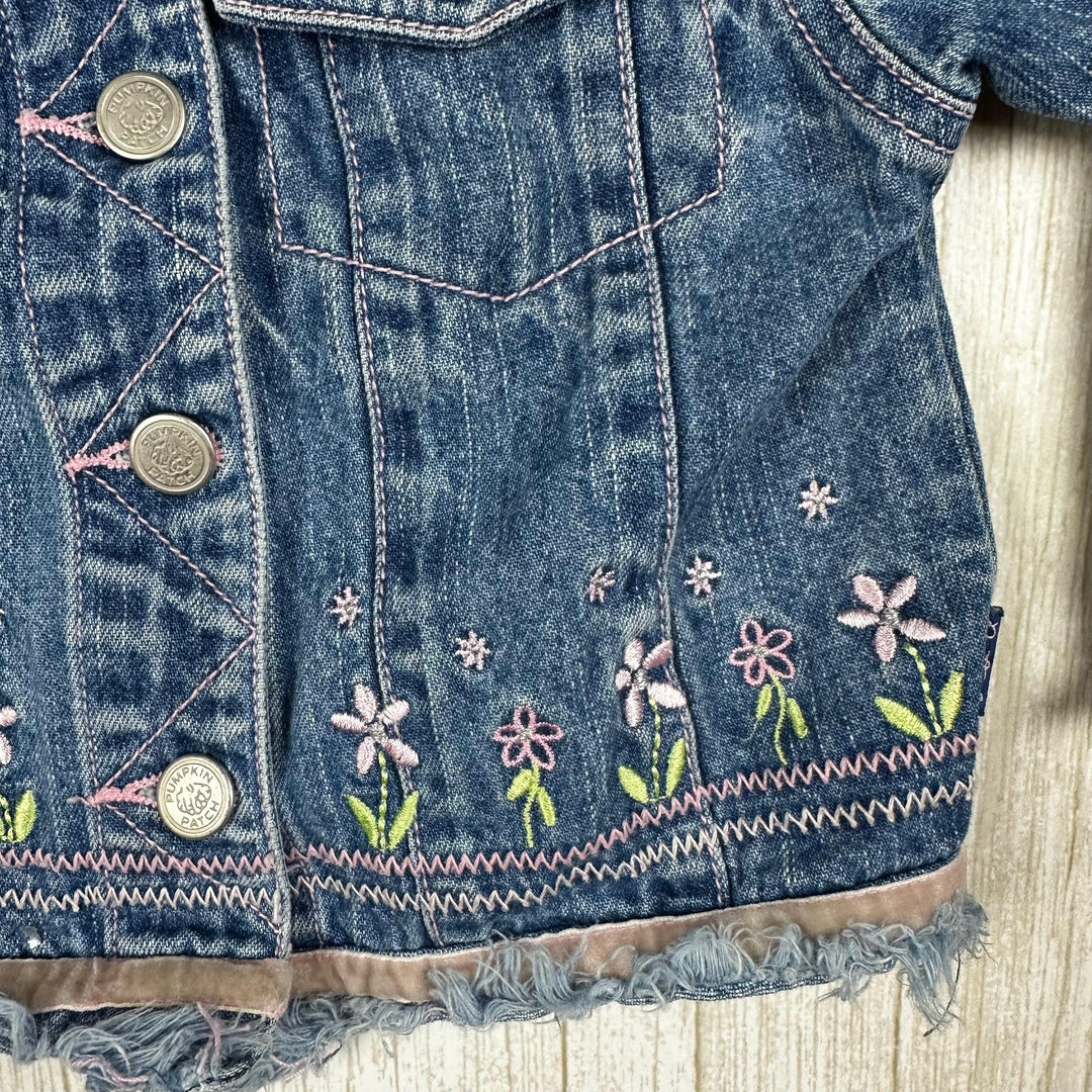 Pumpkin Patch Embroidered Girls Denim Jacket - Size 3Y