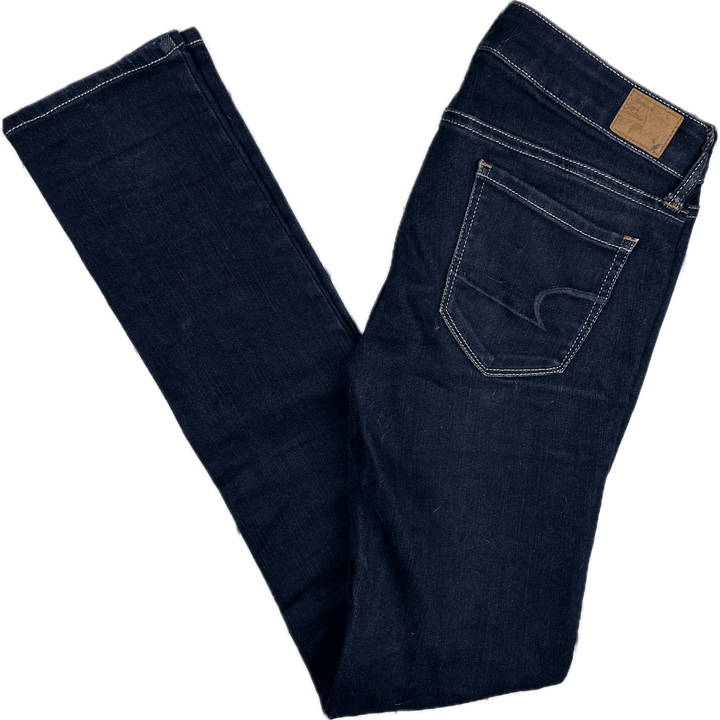 American Eagle Dark Low Rise 'Skinny' Jeans- Size 10 - Jean Pool