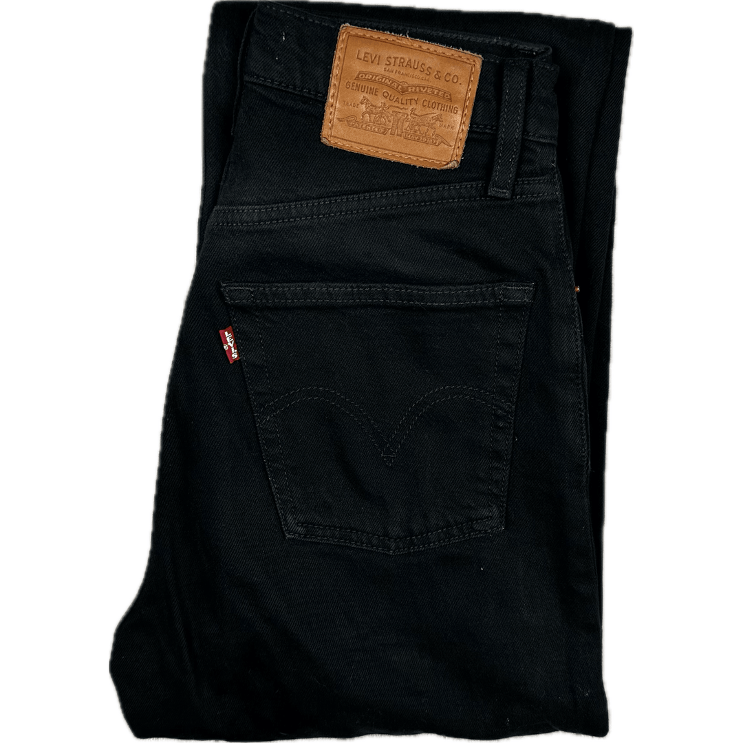 Levis Ladies Black ‘Ribcage Straight’ Jeans - Size 24 - Jean Pool