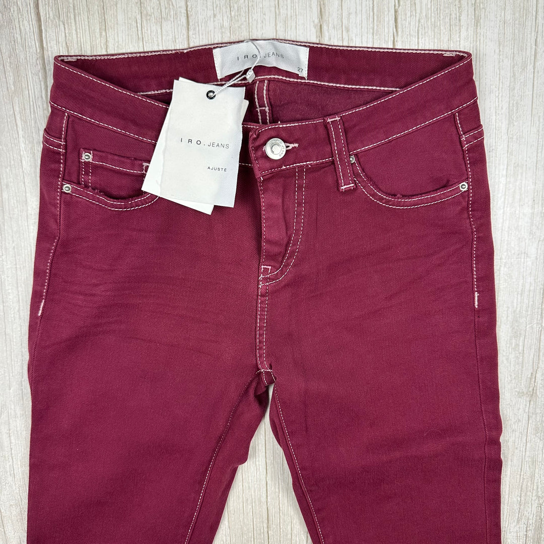 NWT- IRO France Ladies Wine Red Slim Fit Jeans- Size 27
