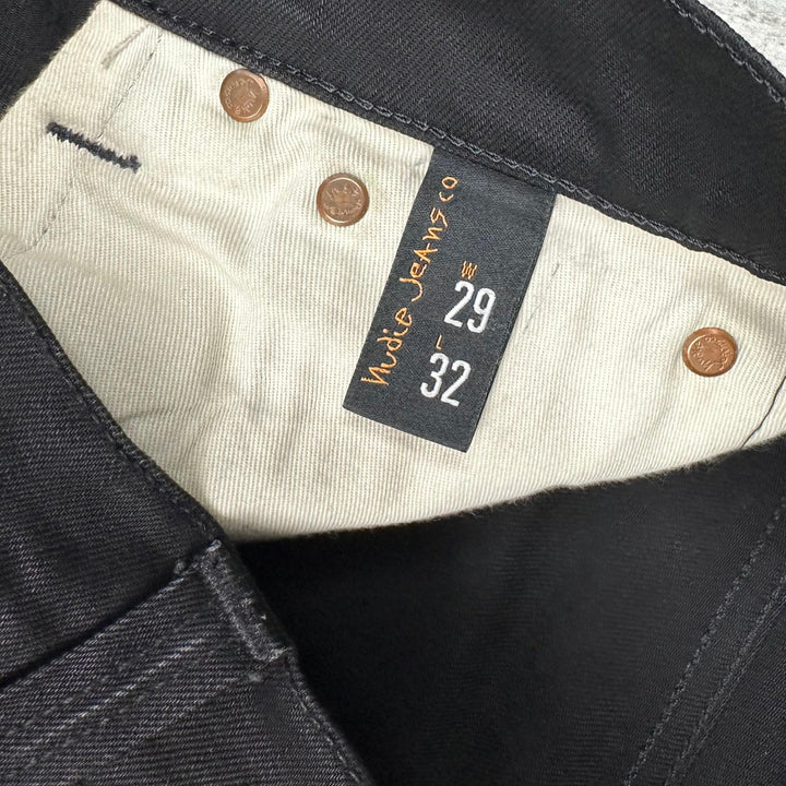 Nudie 'Lean Dean' Dry Cold Black Wash Organic Cotton Jeans- Size 29/32 - Jean Pool