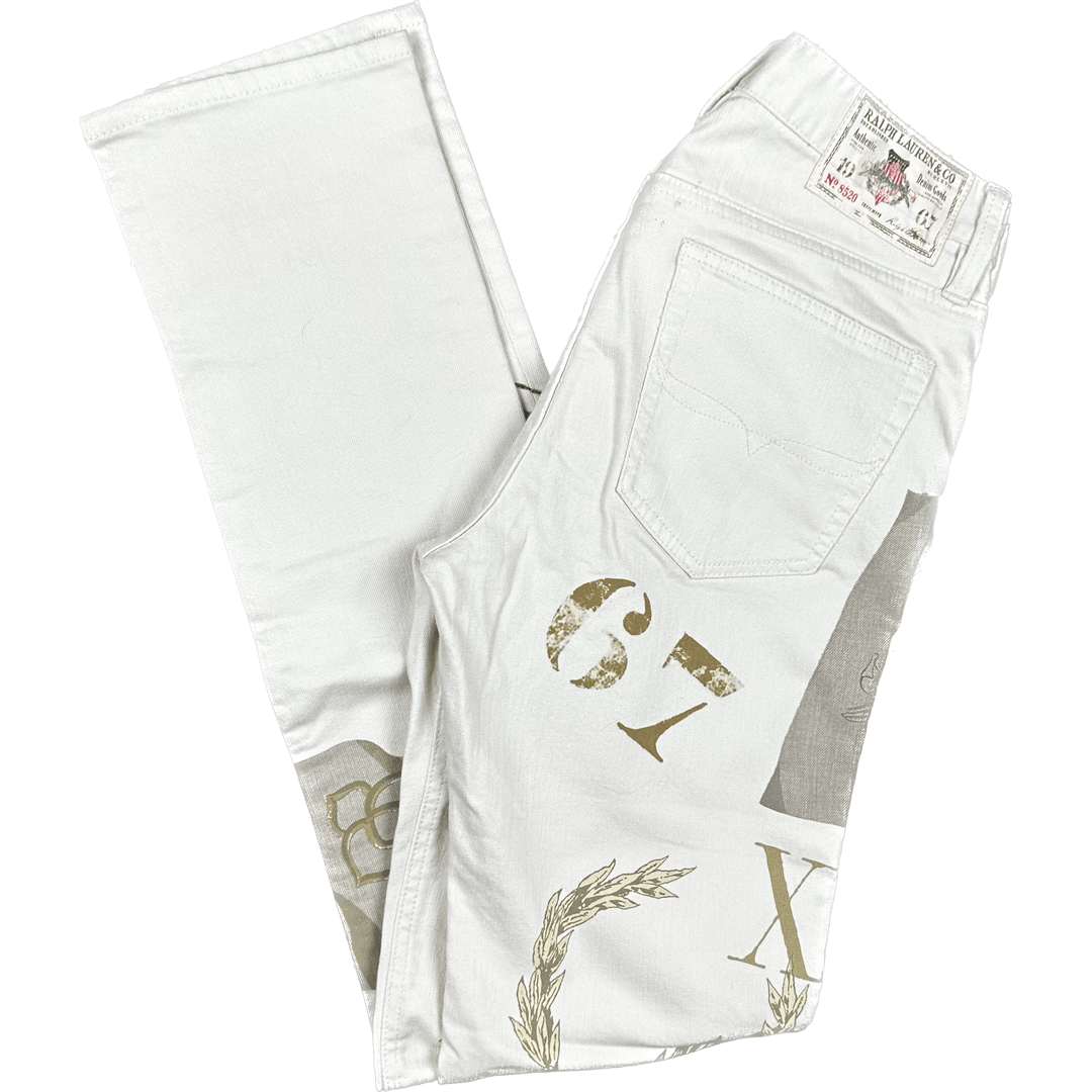 Ralph Lauren 'Thompson 650' Logo Print Jeans - Size 28 - Jean Pool