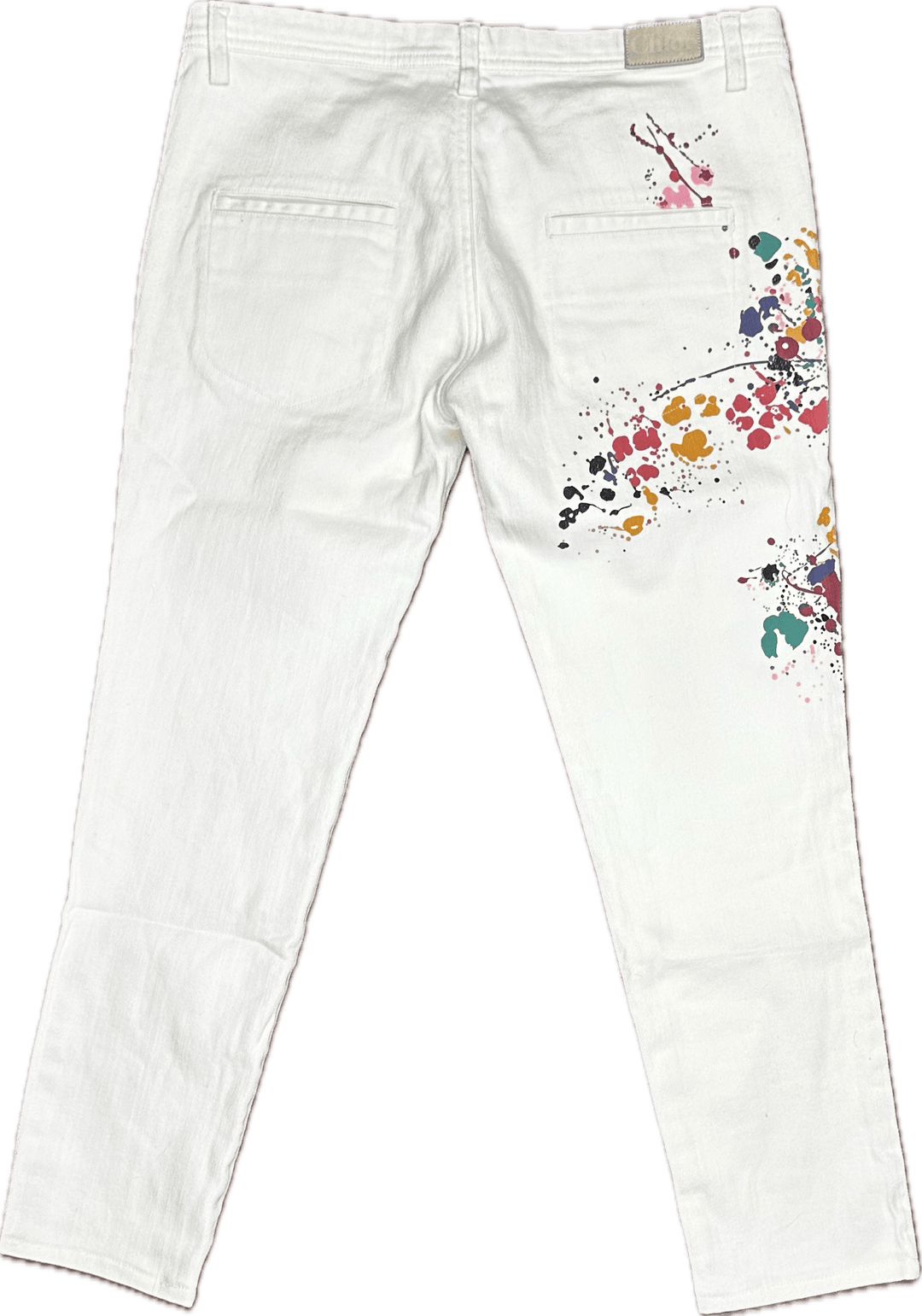 Chloe Cropped Paint Splatter  Capri Jeans- Size 8/10