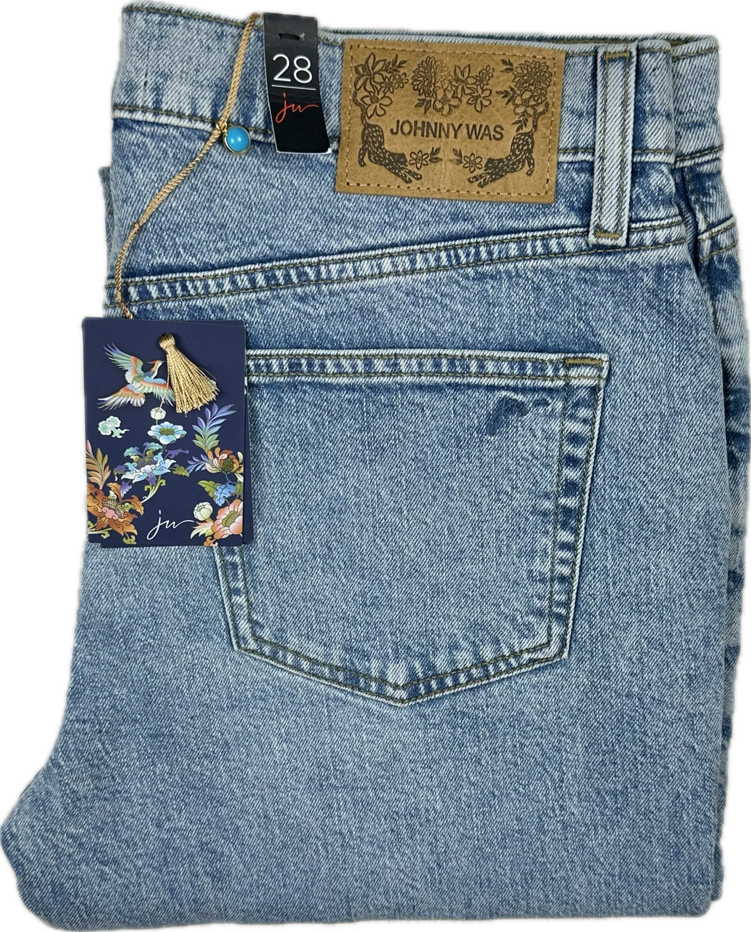 NWT- Johnny Was ‘Palermo' Slim Boyfriend Jeans - Size 28