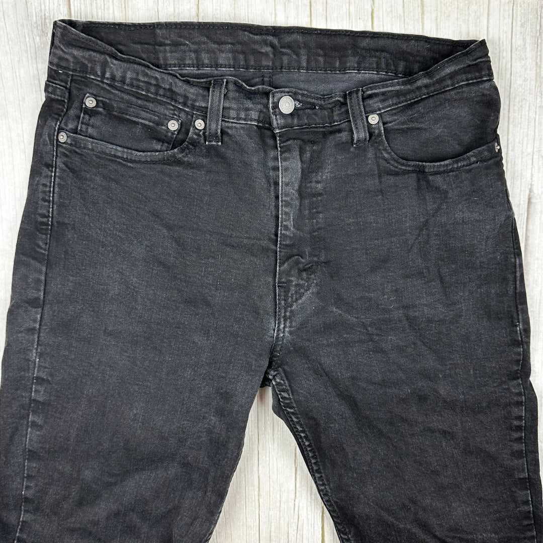 Levis 511 Slim Stretch Black Denim Jeans  - Size 36/32