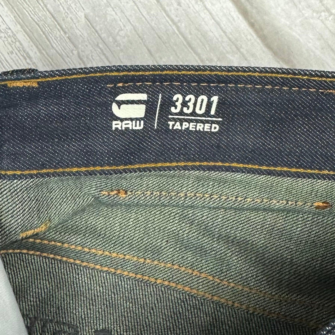 G Star RAW Mens 3301 Tapered Jeans -Size 36/32