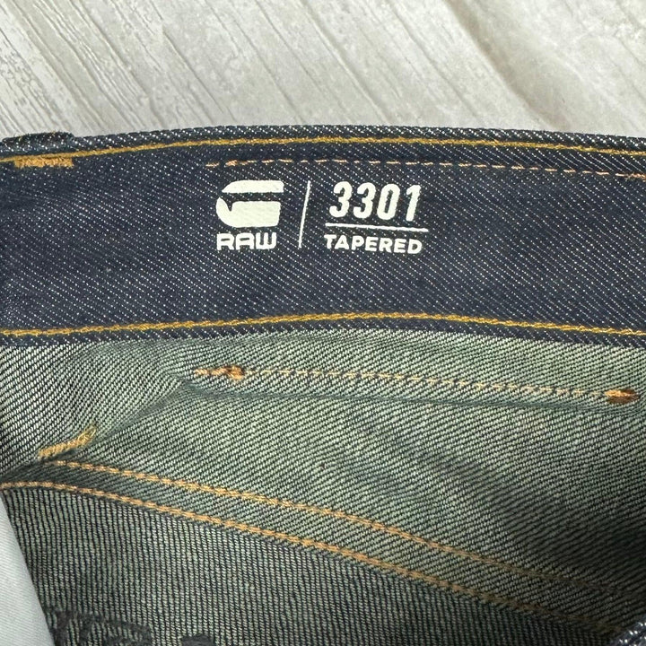 G Star RAW Mens 3301 Tapered Jeans -Size 36/32