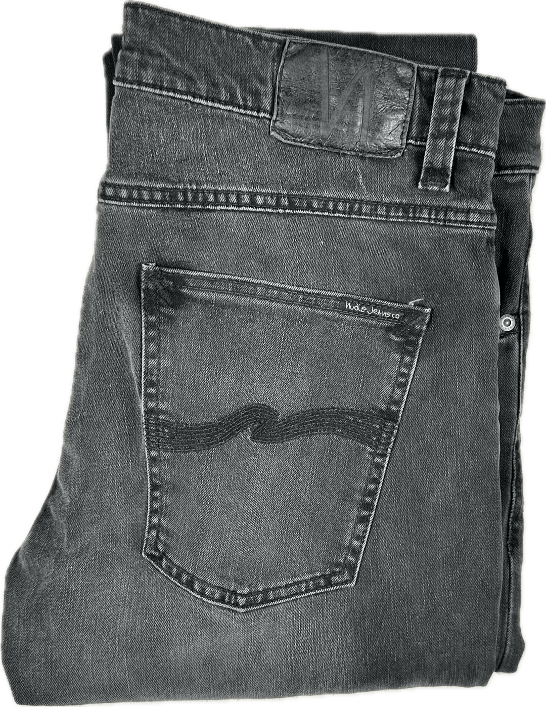 Nudie 'Lean Dean' Black Eyes Wash Organic Cotton Jeans- Size 34.32 - Jean Pool
