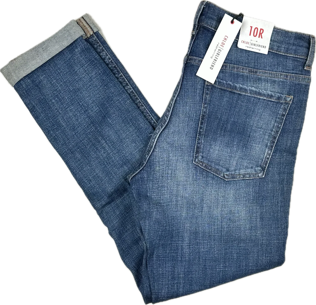 NWT -Red Herring 'Chloe' Girlfriend Lace Panel Jeans   -Size 10R