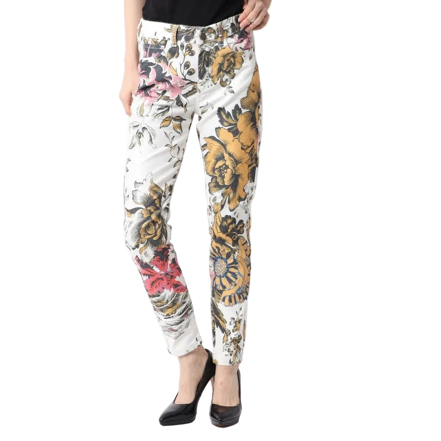 NWT- Desigual Floral Print Ladies Skinny Jeans- Size 24