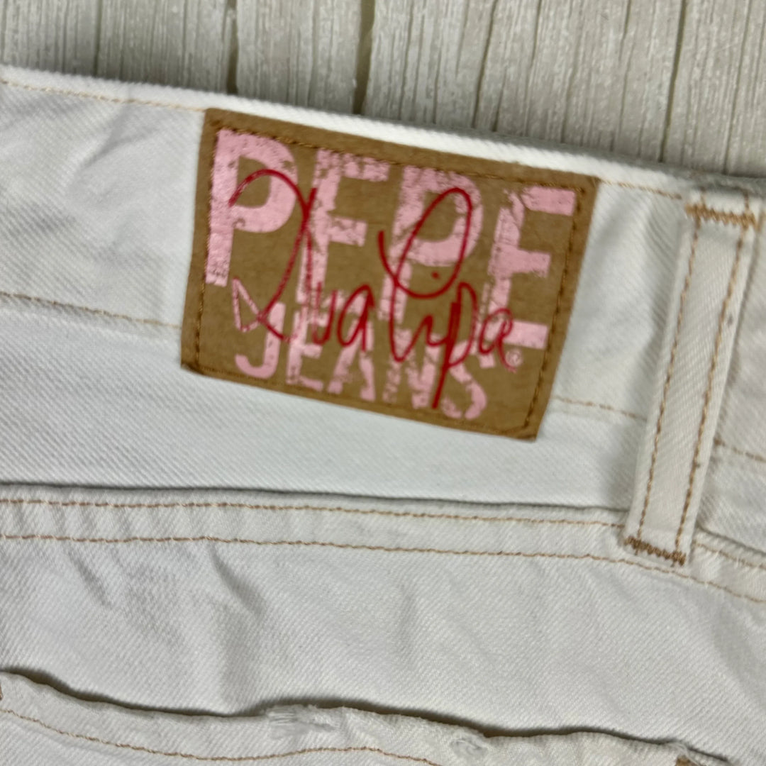 Pepe London X Dua Lipa Ladies Ecru Jeans- Size 30