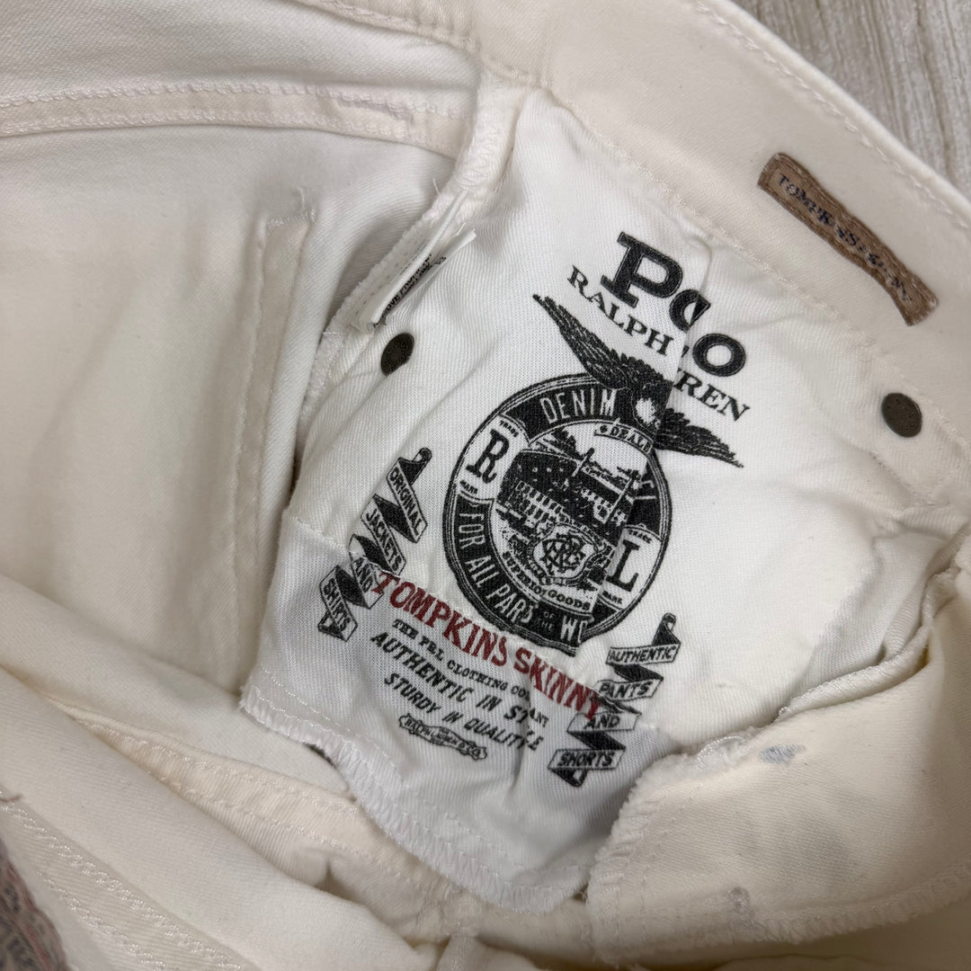 NWT- Polo Ralph Lauren Ladies 'Tompkins Skinny ' White Jeans -Size 25