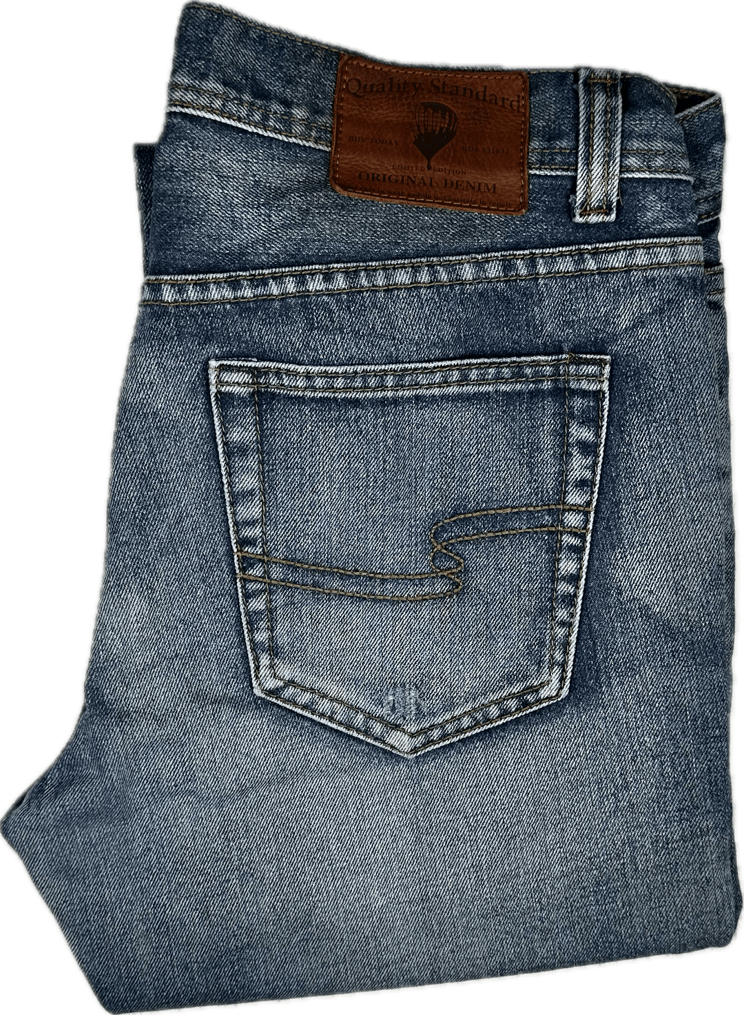 Quality Standard Mens Distressed Finish Jeans -Size 32 - Jean Pool