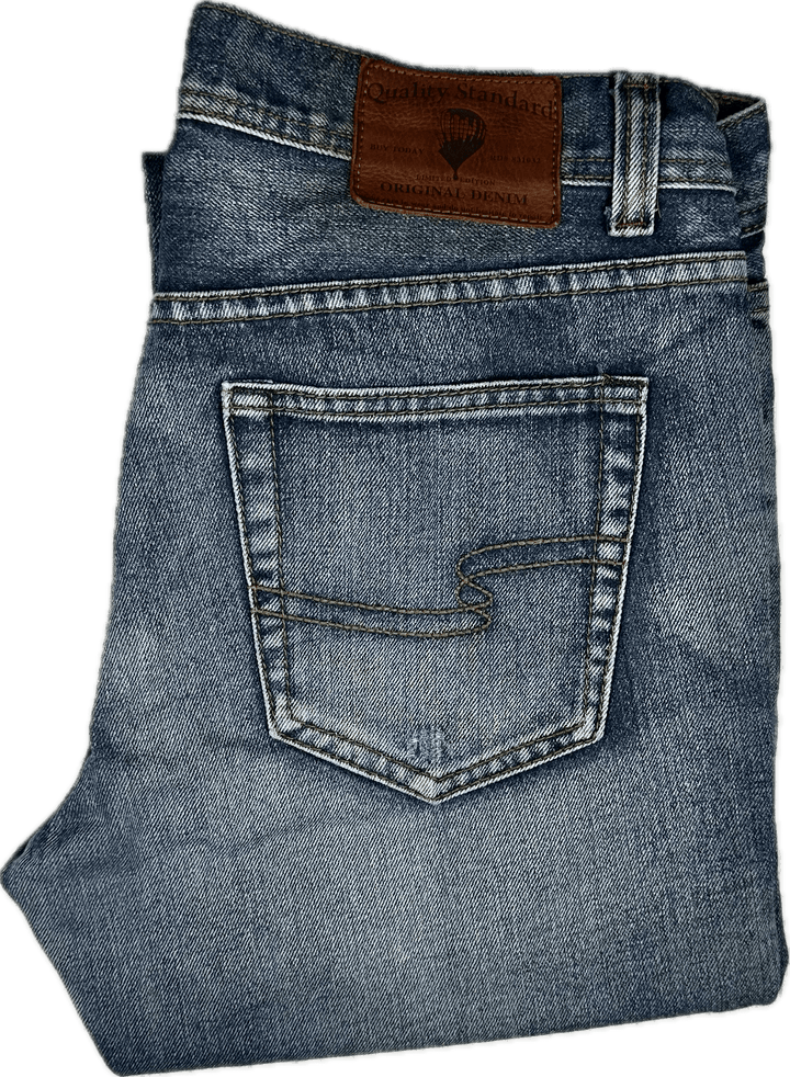 Quality Standard Mens Distressed Finish Jeans -Size 32 - Jean Pool