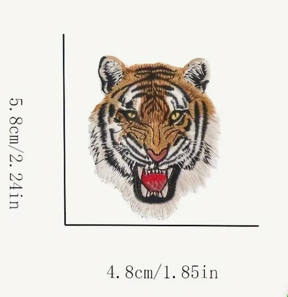 Roaring Tiger Head- Embroidered Cloth Patch - Jean Pool