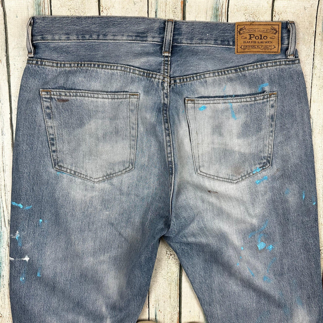 Ralph Lauren 'The Avery Boyfriend' Paint Splatter Denim Jeans - Size 29 - Jean Pool