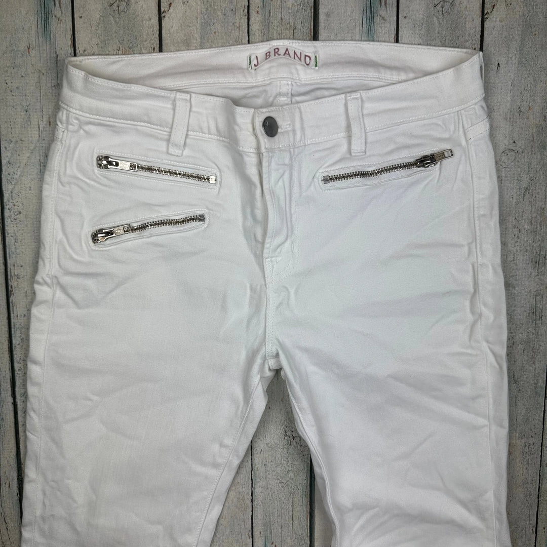 J Brand 'Zoey' Stretch White Zip Jeans- Size 29 - Jean Pool